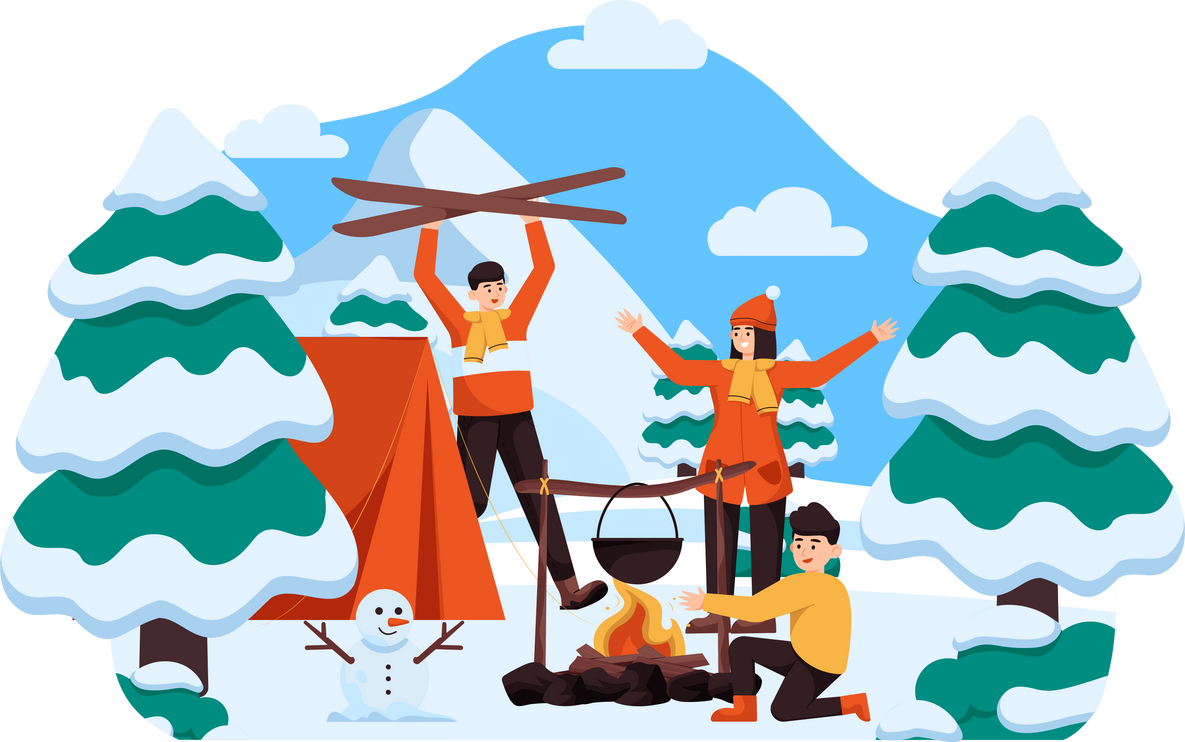 Winter Camp  Illustration Background