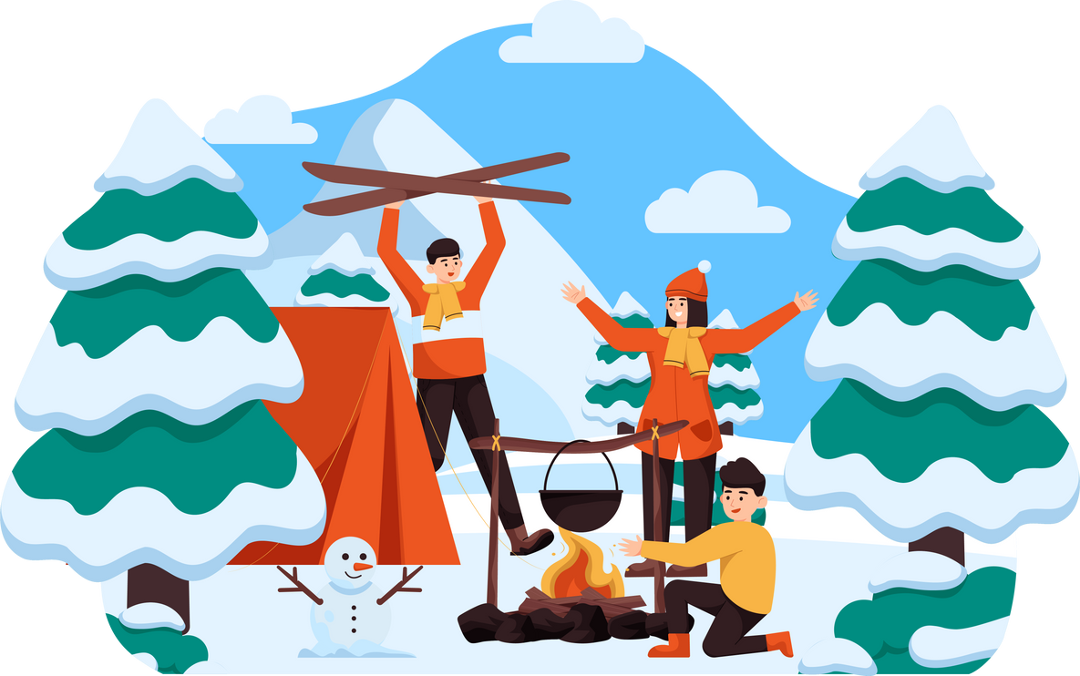 Winter Camp  Illustration Background